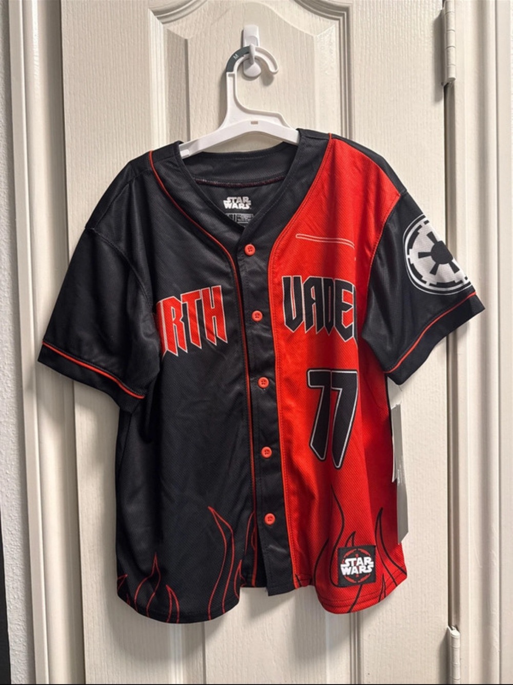 Star Wars Black & Red Kids Baseball Jersey - Vader Graphic
